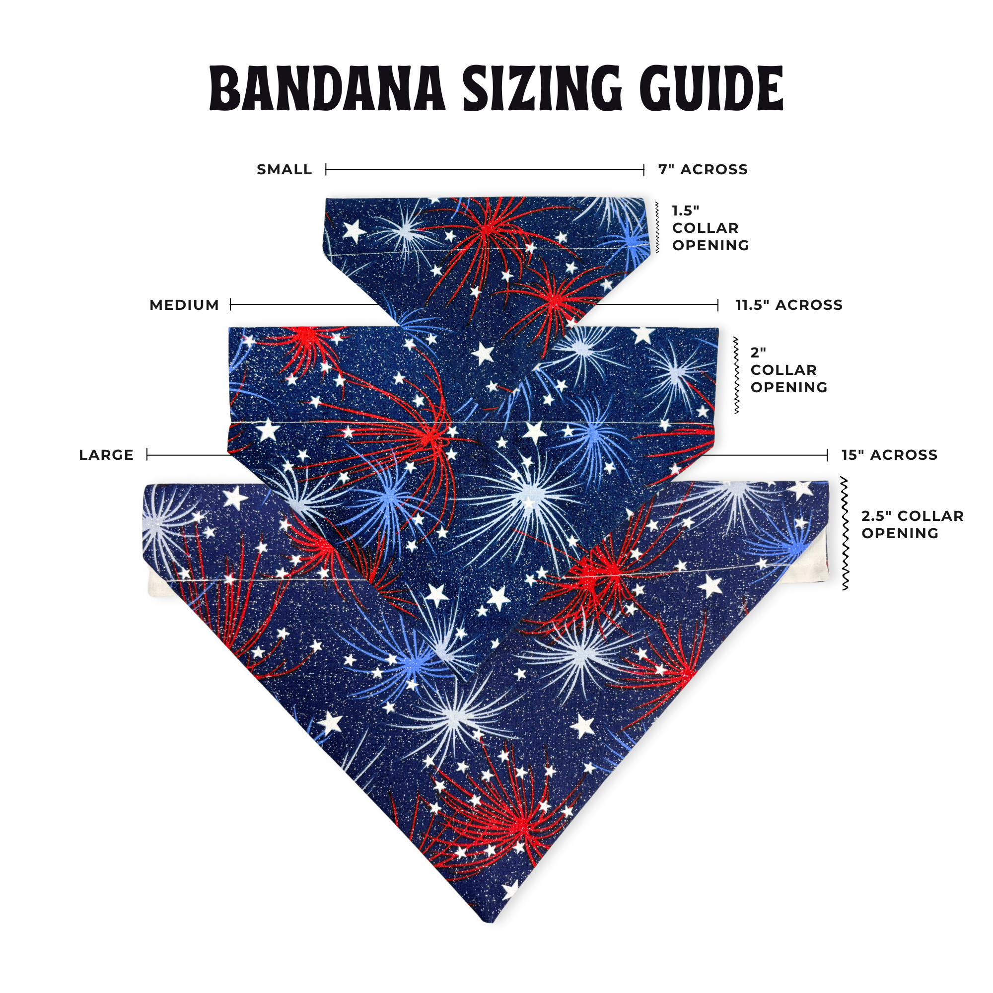 4th of July Firework Dog Bandana