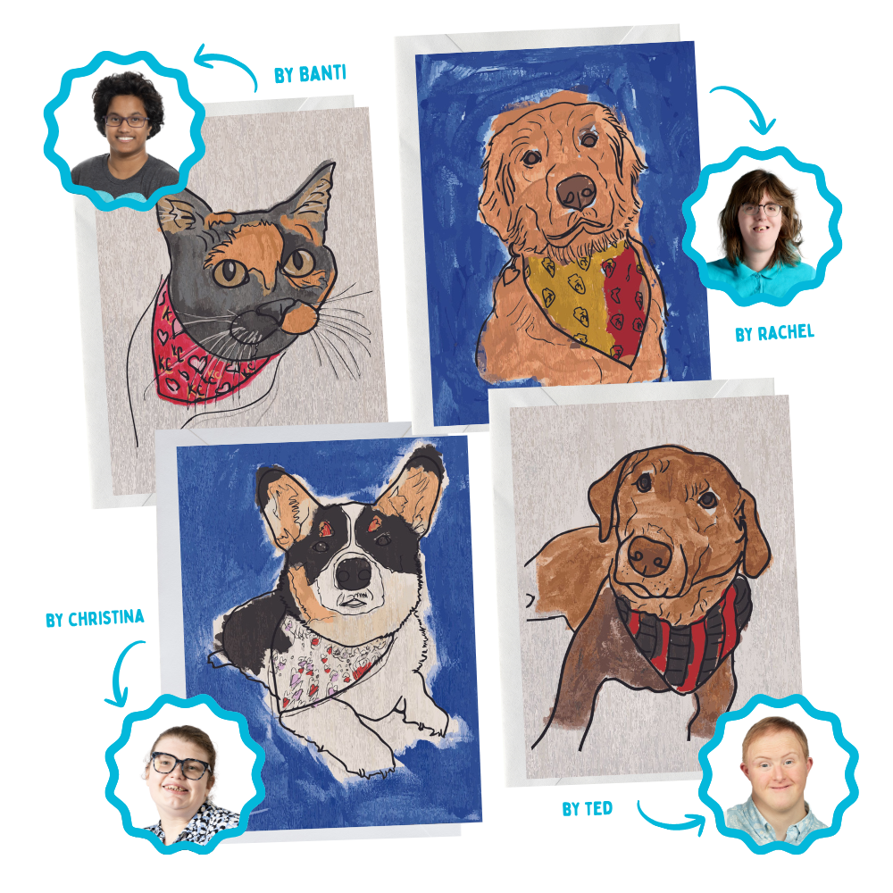 Handpainted Dog Note Cards