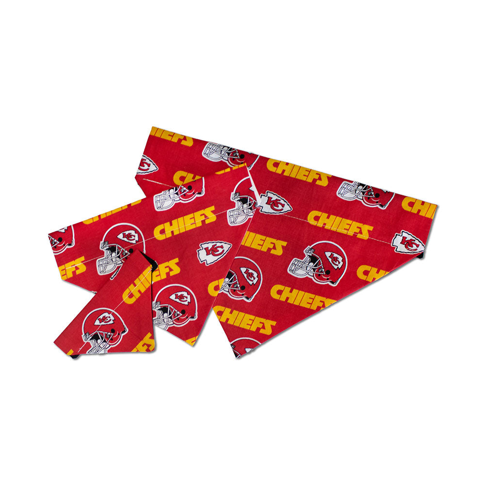 Red Kansas City Chiefs Helmet Dog Bandana