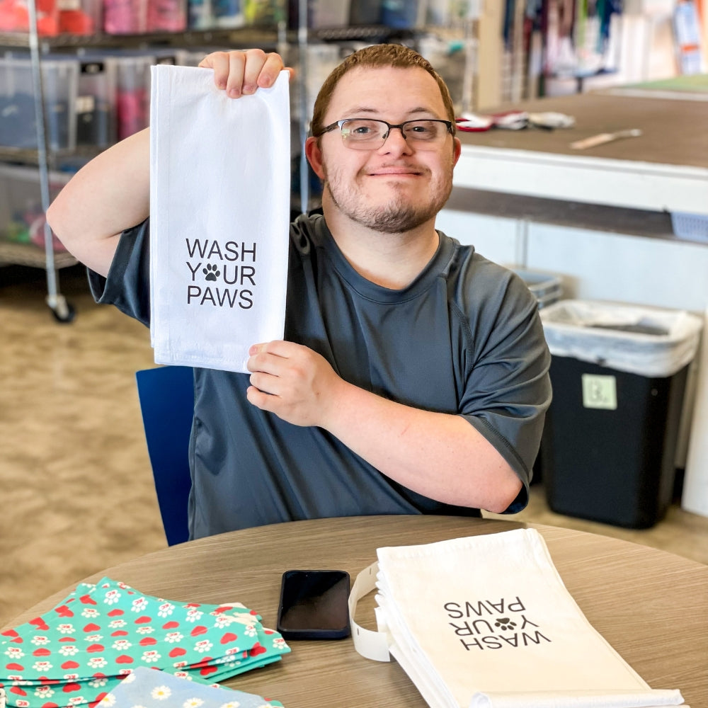 Wash Your Paws Tea Towel