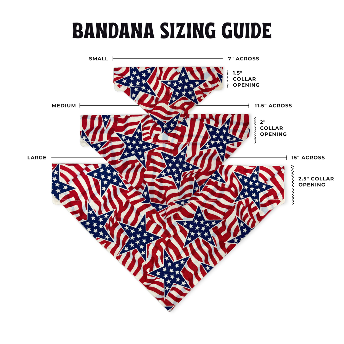 US Star Flag Dog Bandana