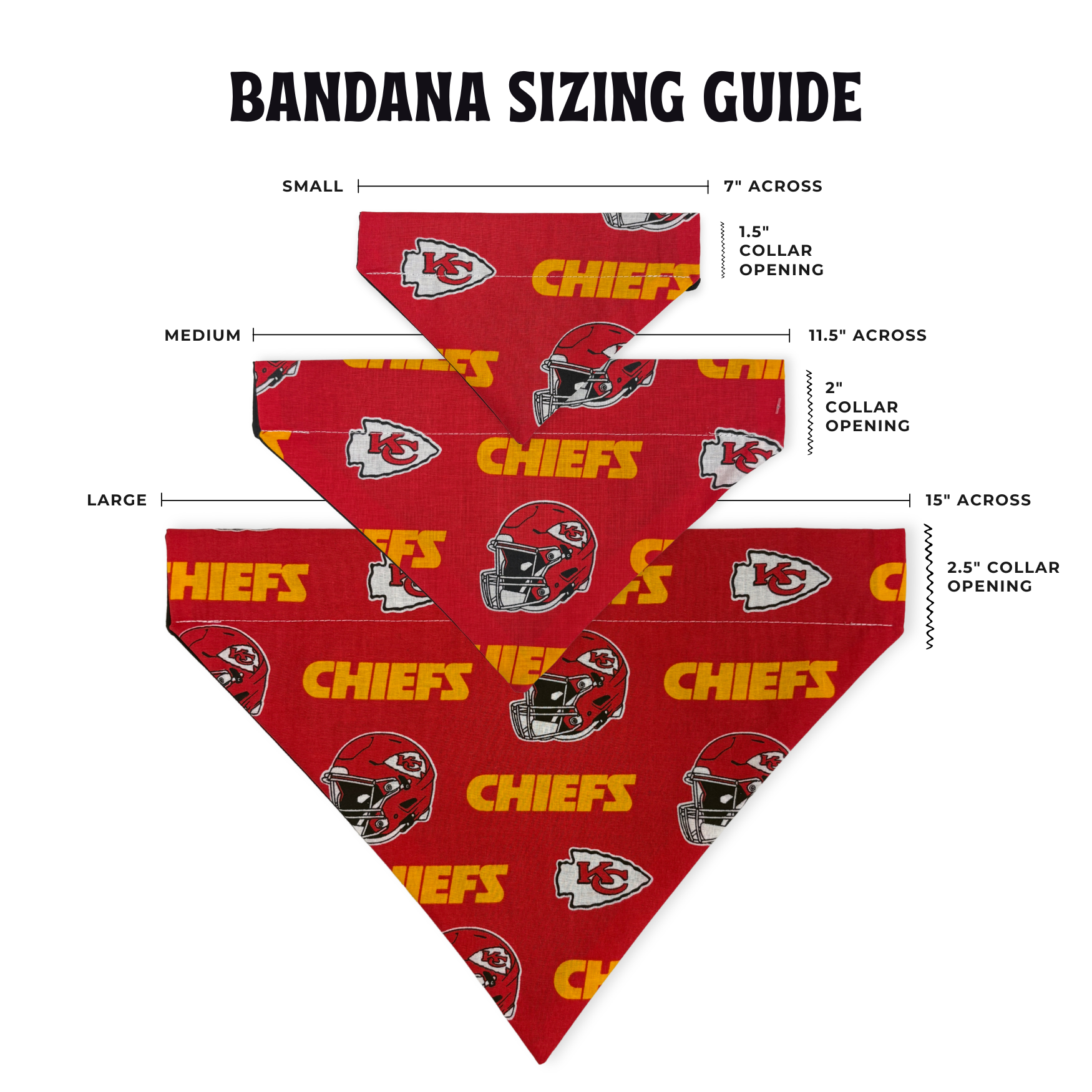 Red Kansas City Chiefs Helmet  Dog Bandana
