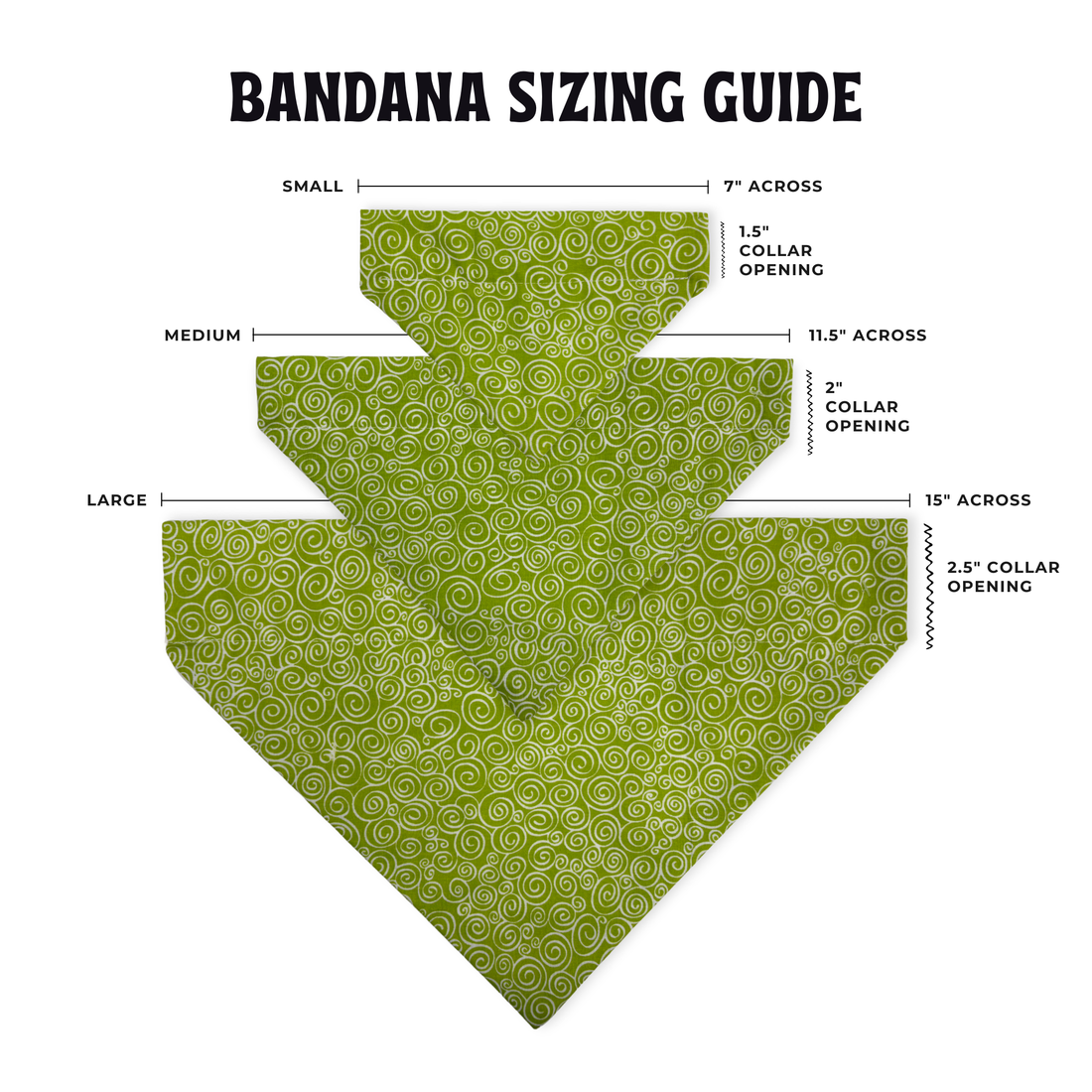 Lime Scroll Dog Bandana