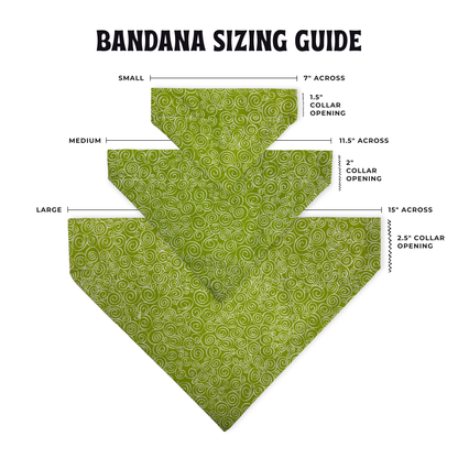 Lime Scroll Dog Bandana