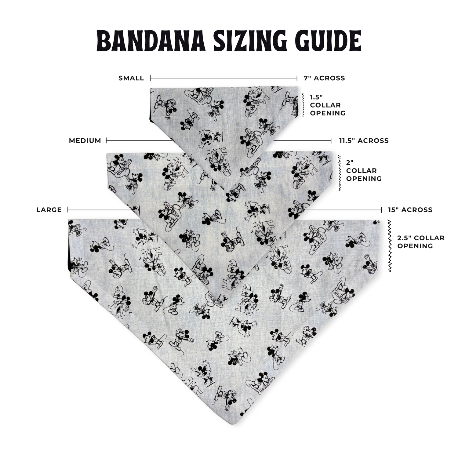 Mickey and Minnie Music Dog Bandana