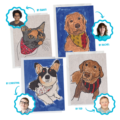 Handpainted Dog Note Cards