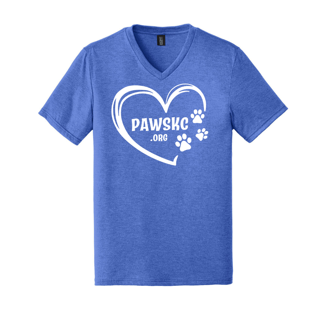 Blue PawsKC Heart V-neck