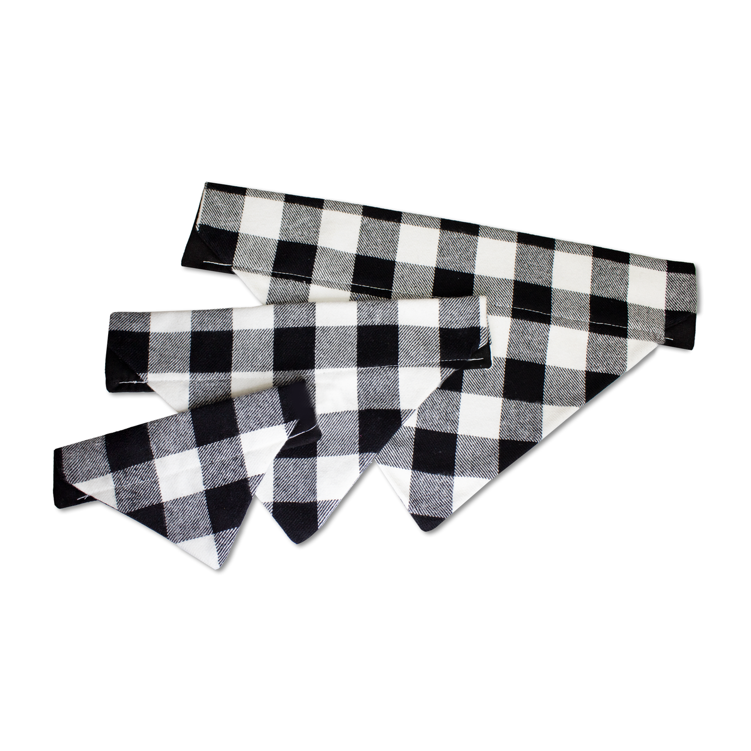 Black and White Buffalo Plaid Dog Bandana