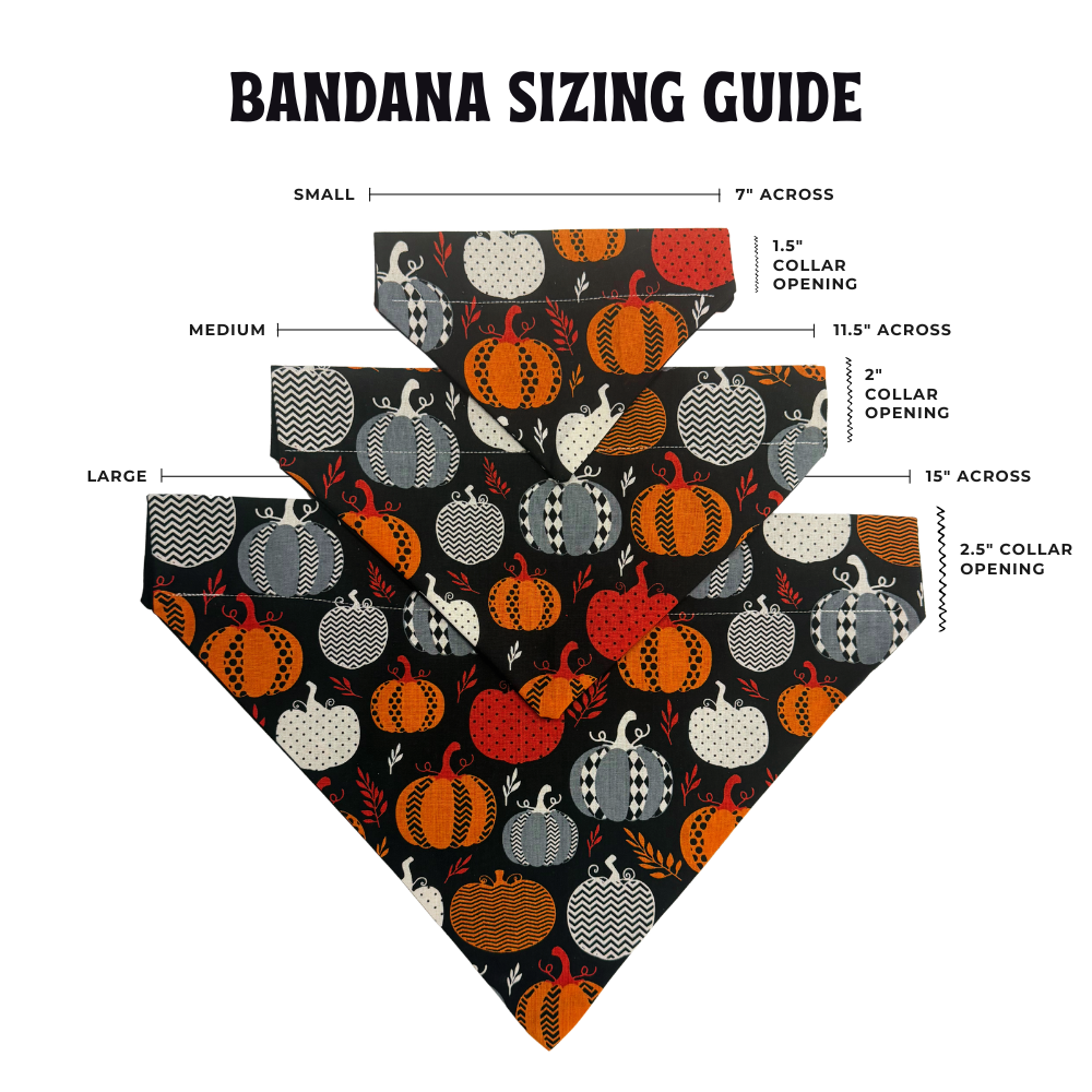 Patterned Pumpkin Dog Bandana