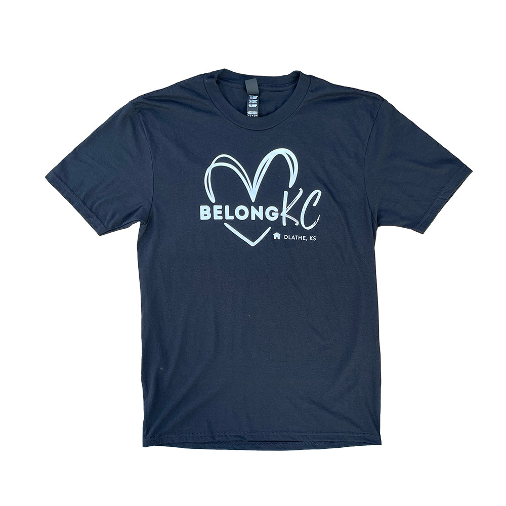 Black BelongKC Heart T-Shirt