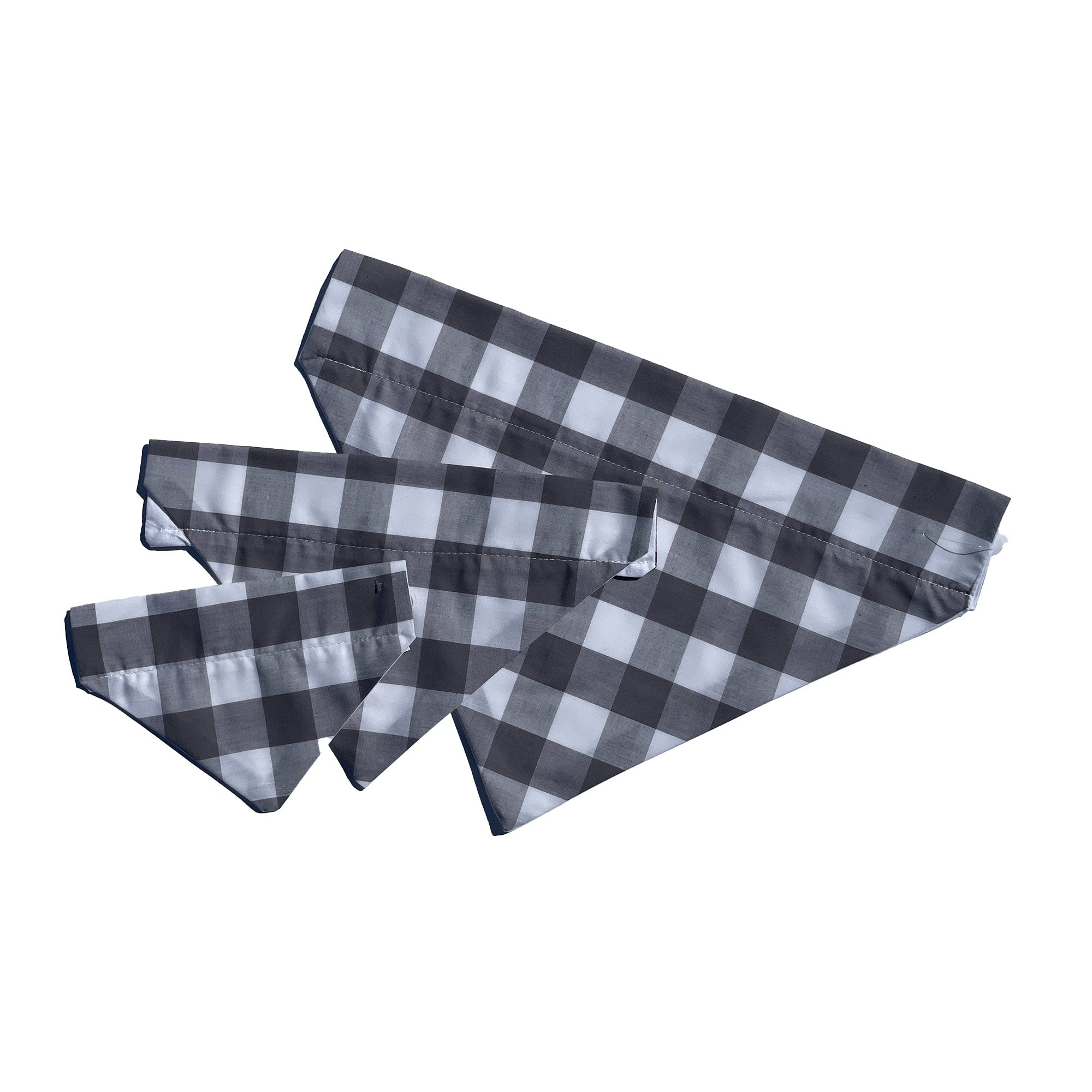 Gray and White Buffalo Plaid Dog Bandana