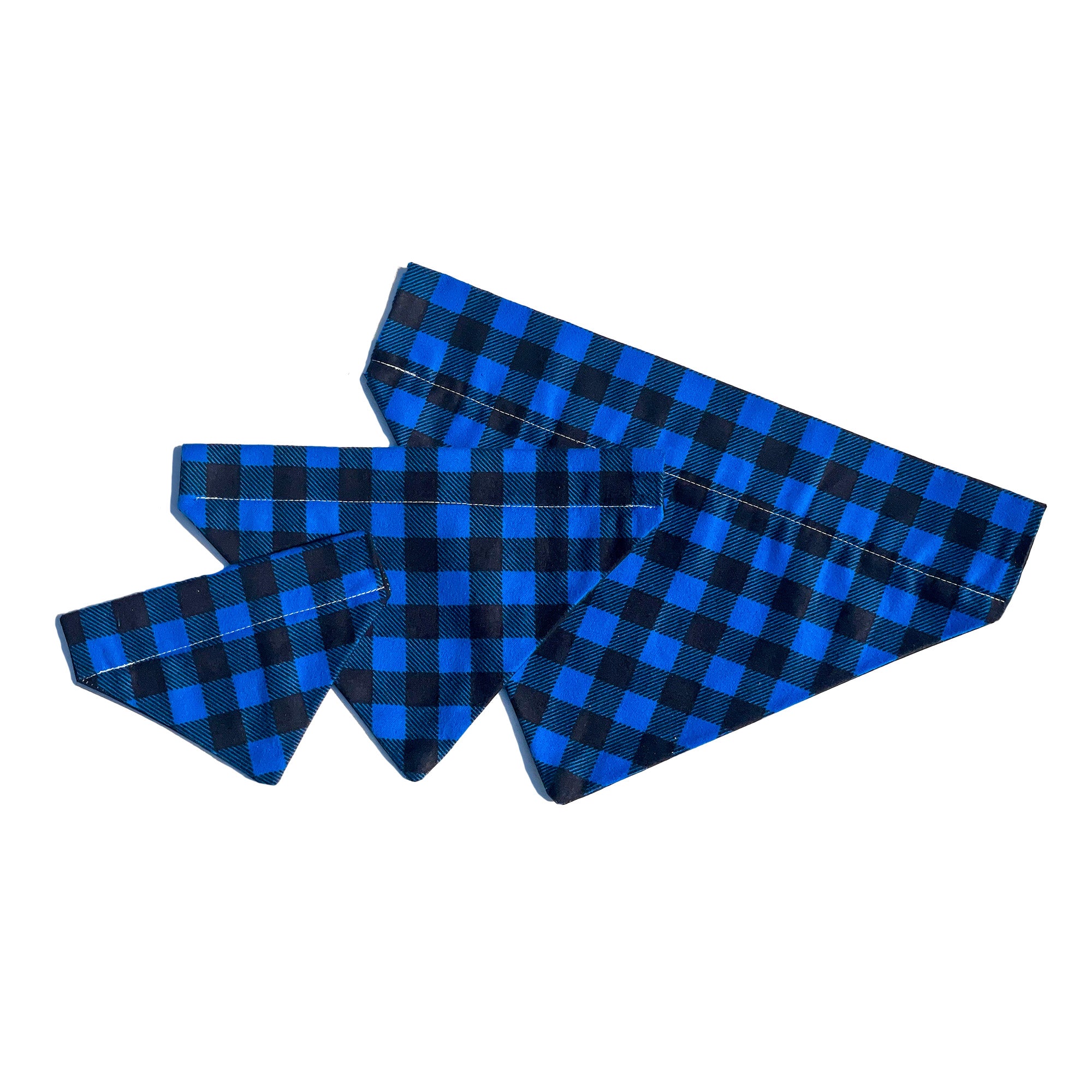 Blue and Black Buffalo Plaid Dog Bandana