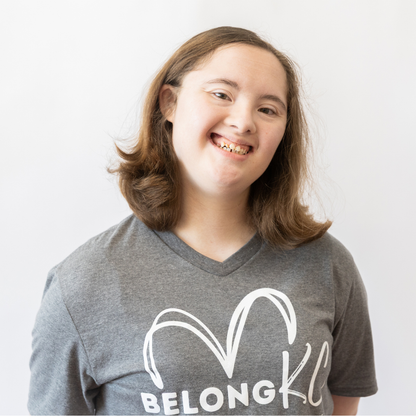Gray BelongKC Heart V-Neck
