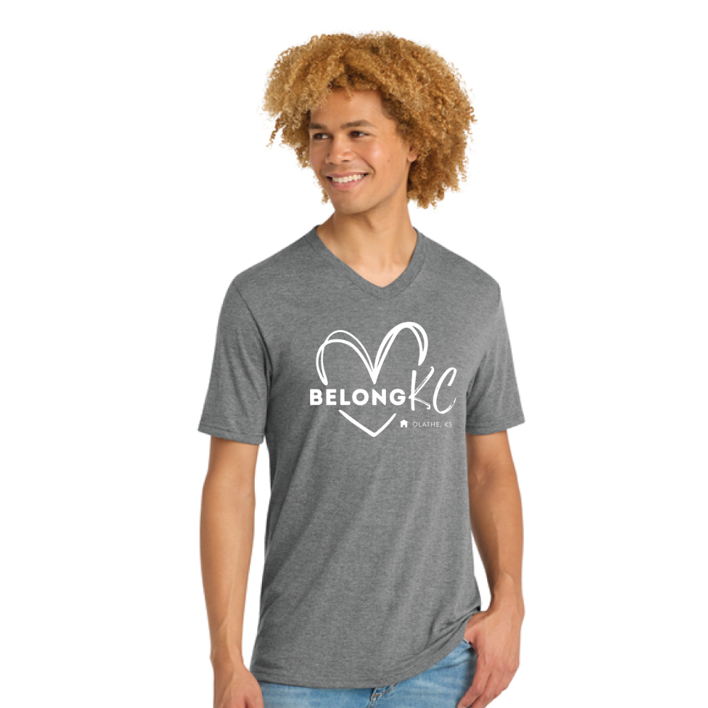Gray BelongKC Heart V-Neck