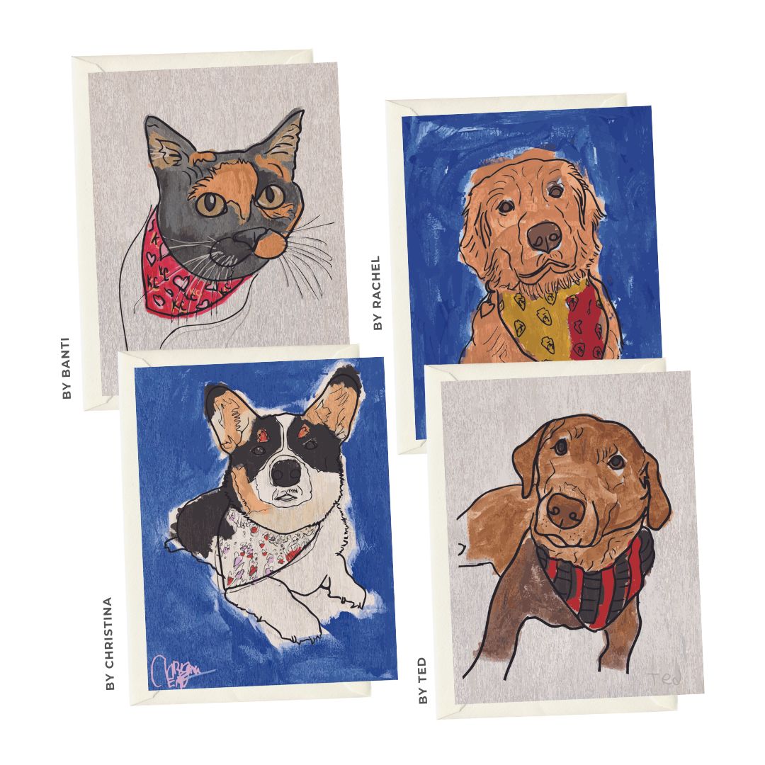 Handpainted Dog Note Cards