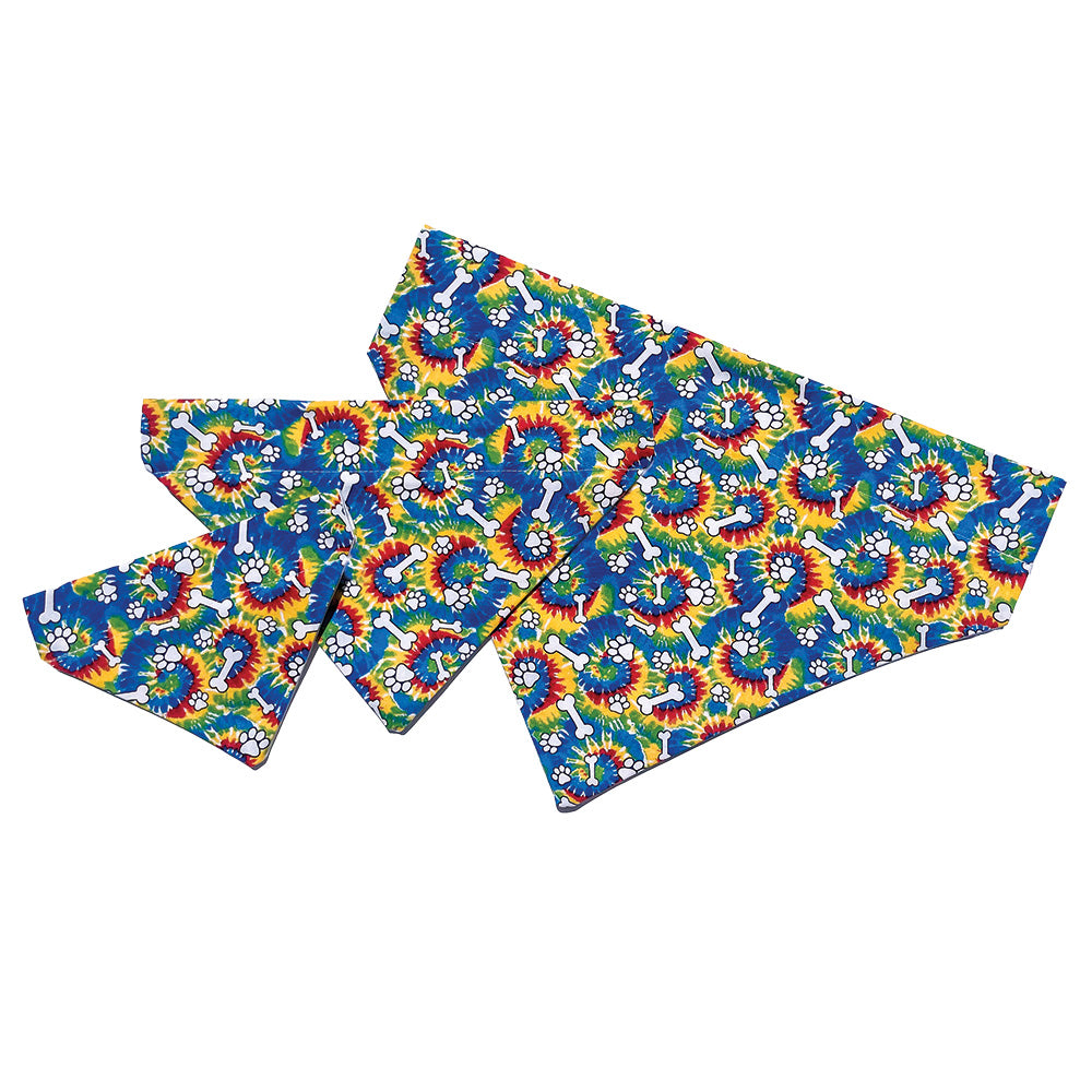 Tie Dye Paws &amp; Bones Dog Bandana