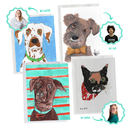 Handpainted Dog Note Cards - 2026