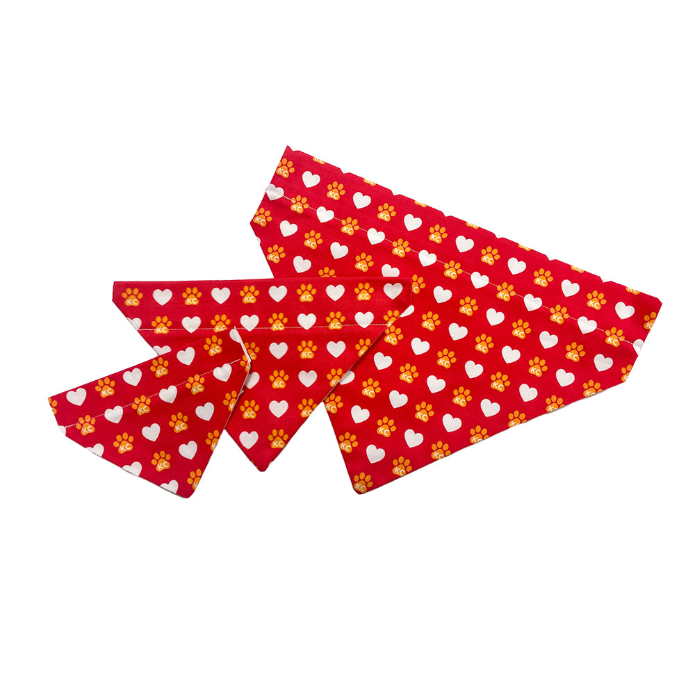 Red KC Heart Dog Bandana