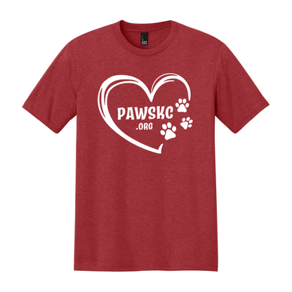 Red PawsKC Heart T-shirt