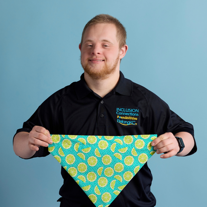 Limes and Dots Dog Bandana