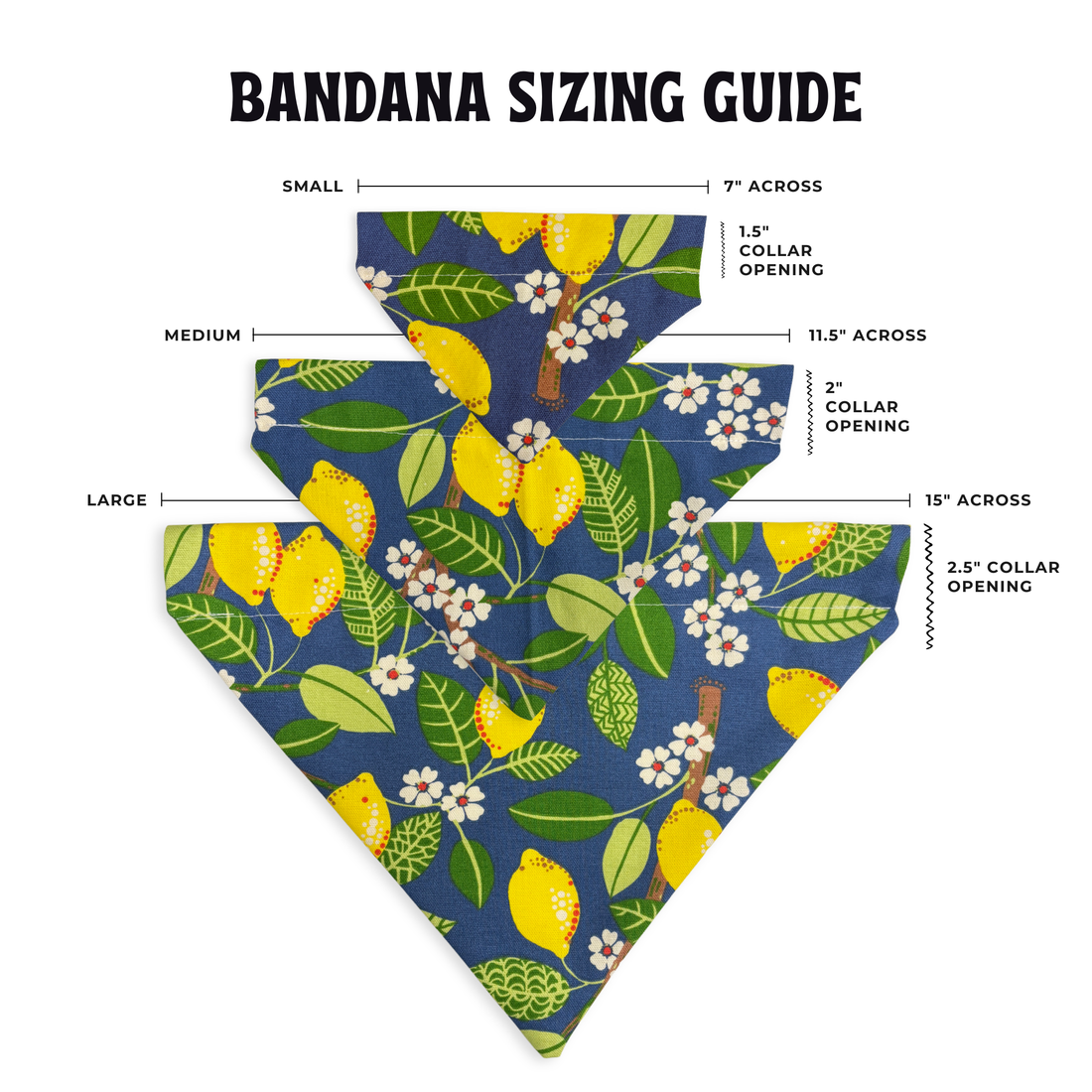 Indigo Lemon Dog Bandana