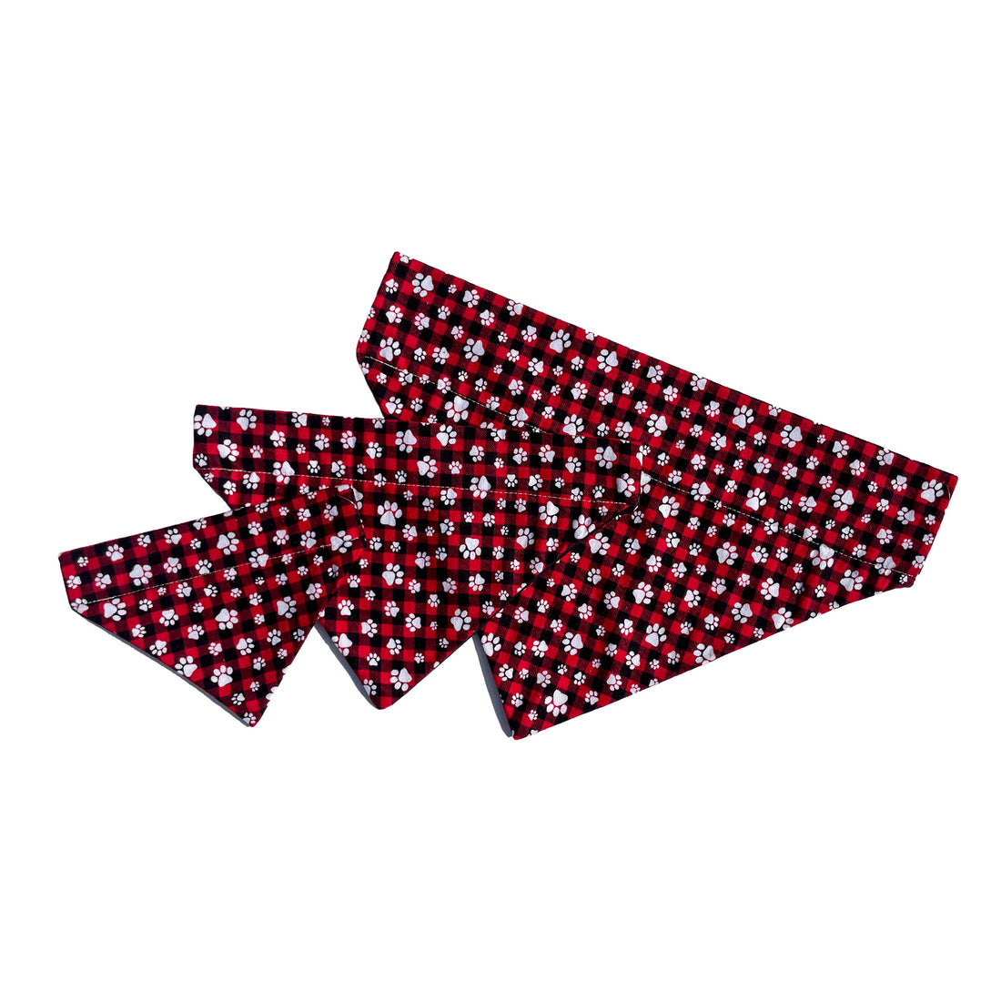 Black and Red Buffalo Check with Mini Paw Dog Bandana